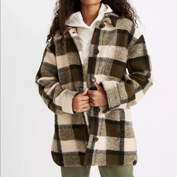 Madewell Belrose Shirt-Jacket in Maran Plaid - Picture 10 of 12